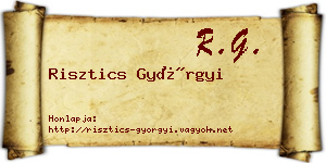 Risztics Györgyi névjegykártya